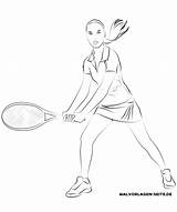 Tennisspielerin Malvorlage Tenisistka Kolorowanka Spielen Boisku Druku Malvorlagen Erwachsene sketch template