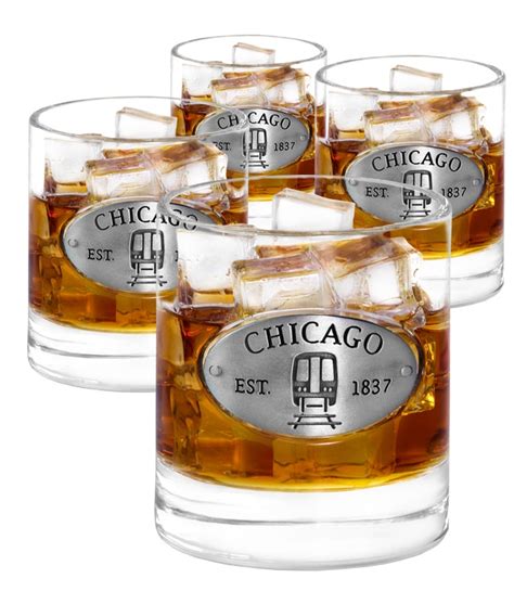 Chicago Whiskey Glasses 4 Set Americaware