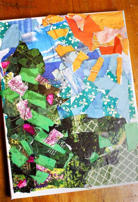 torn paper mosaic art   nanas