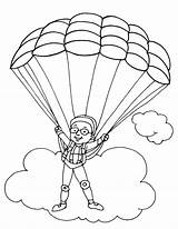 Parachute Coloring Pages Parachuting Skydiving Paratrooper Printable Color Kids Getcolorings Colorings Popular Drawings 792px 03kb sketch template
