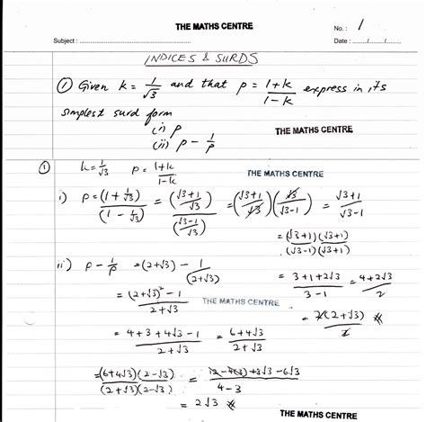 indices surds igcse year  revision questions  maths centre