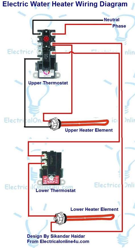 dual element water heater wiring diagram