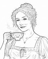 Jane Austen Coloring Pages Color Book Getcolorings sketch template