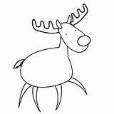 Reindeer Contour sketch template