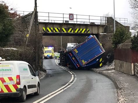 road blocked  trains delayed  bridge crash lorry overturns shropshire star