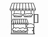 Store Grocery Coloring Pages Coloringcrew Buildings Colorear Food Book Kids Gambar sketch template