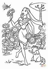 Pocahontas Coloring Pages Disney Garden Princess Paper Alone Printable Print Garten Adult Kids Draw Search Drawing sketch template