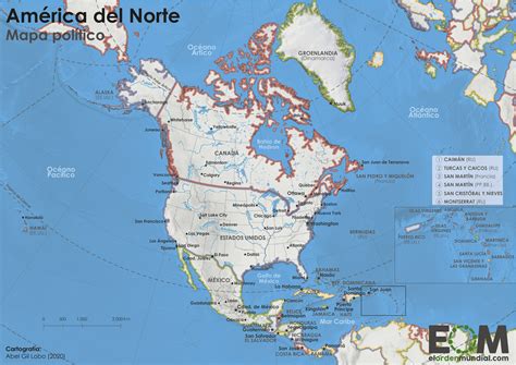 el mapa político de américa del norte mapas de el orden mundial eom