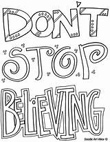 Coloring Pages Attitude Doodle Alley Believing Stop Don Quote sketch template