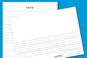 kindergarten lined paper printable    file templates