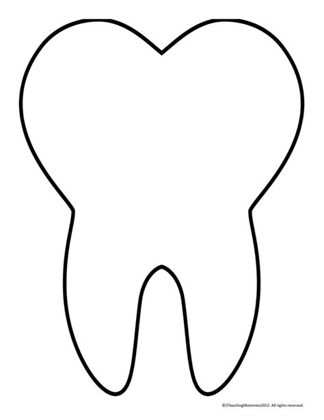 tooth templatepdf dentist doctor teeth healthy teeth