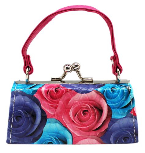 coin purse floral mini vinyl cocktail bag coin purse pink handle walmartcom walmartcom