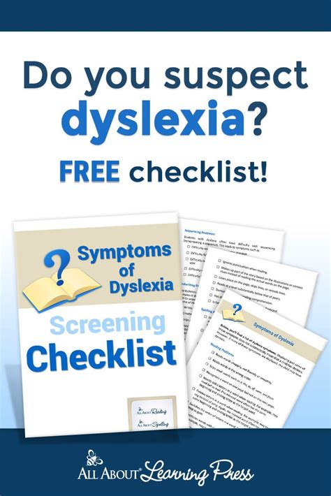 suspect dyslexia  checklist  designed