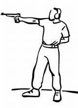 Tiro Pistola Colorare Desportivo Shotgun Atirando Shooting Disegno Disegnare sketch template