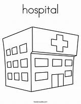 Hospital Coloring Pages House Ambulance Outline Kids Doctor Print School Twistynoodle City Police Built California Usa Noodle Twisty Tracing sketch template