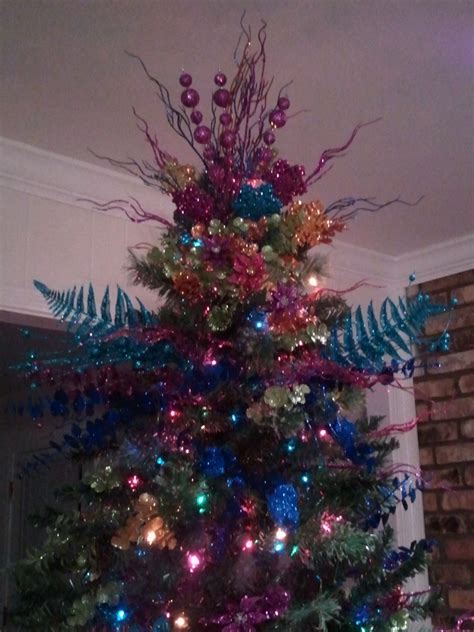 floral picks   christmas tree topper floral christmas tree purple christmas tree