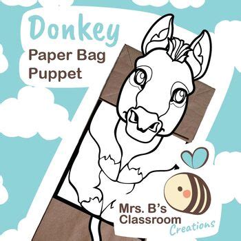 donkey paper bag puppet   bs classroom creations tpt