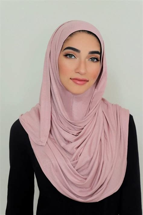 plain dusty pink jersey hijab um anas islamic clothing hijabs