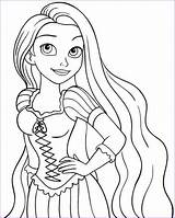Rapunzel Coloring Mewarnai Gambar Tangled Anak Princes sketch template