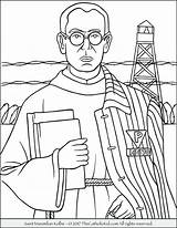 Coloring Pages Saint Catholic Kolbe Maximilian Saints Drawing Priest Holocaust Printable Patron Books Kids Ww2 Thecatholickid Sheets Printables Colouring Getdrawings sketch template