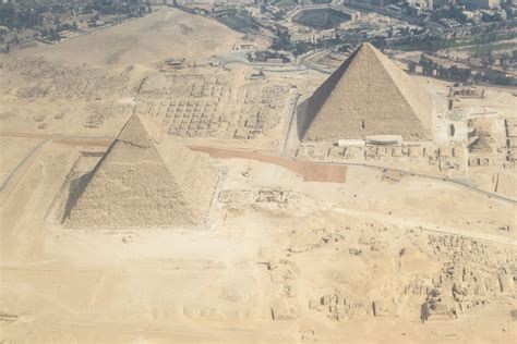 Aerial View Of Pyramids At Giza