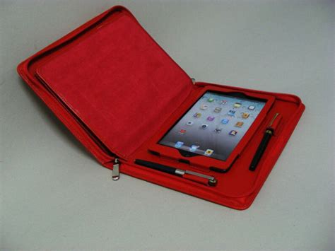 red ipad mini business portfolio case   paper pad holder etsy