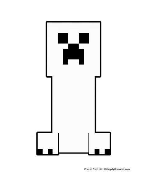 minecraft creeper coloring page happily uprooted