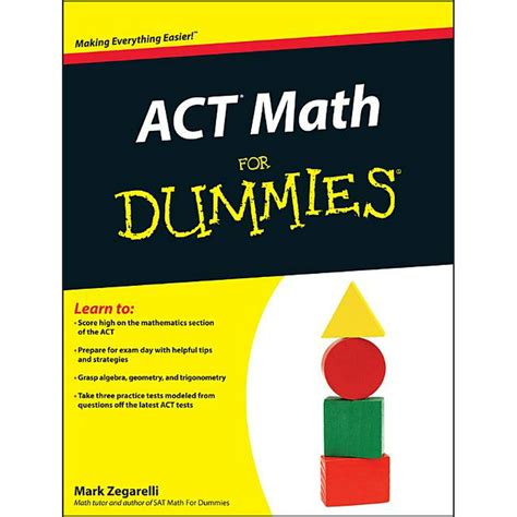 dummies act math  dummies paperback walmartcom walmartcom