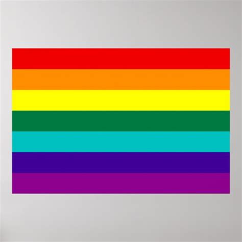 7 stripes rainbow gay pride flag poster zazzle