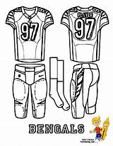Coloring Pages Jersey Bengals Football Cincinnati Template Printable Jerseys Uniform Nfl Guy Sport Soccer Popular Sheet Templates Coloringhome Library Clipart sketch template