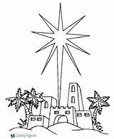 Coloring Pages Bible Bethlehem Star Christian sketch template