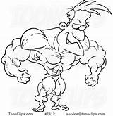 Bodybuilder Drawing Getdrawings Body Cartoon Builder Flexing sketch template