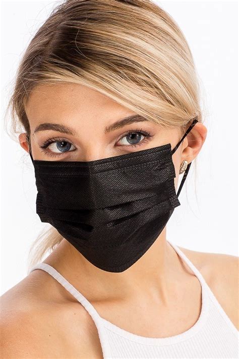 black disposable surgical face mask  pack comfort