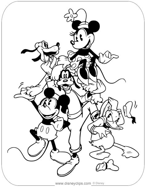 classic mickey  friends coloring pages disneyclipscom
