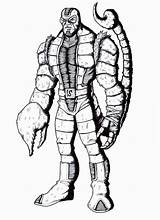Scorpion Kombat Mortal Coloring Nood sketch template