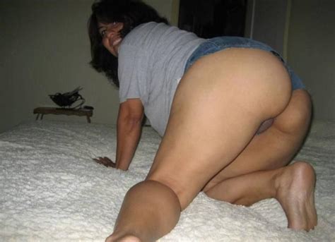 bbw latina wearing blue booty shorts shows off her big round ass