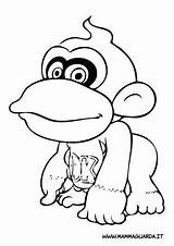 Diddy Kong Coloring Pages Getdrawings sketch template