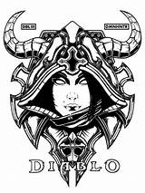Diablo Coloring Iii Demon Hunter Drawings Vector Behance Wizard Doctor 62kb 600px sketch template