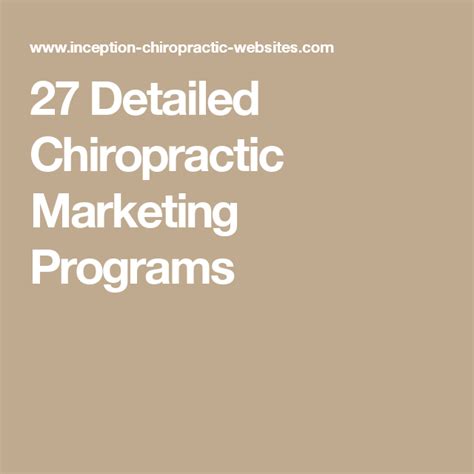 27 detailed chiropractic marketing programs chiropractic marketing