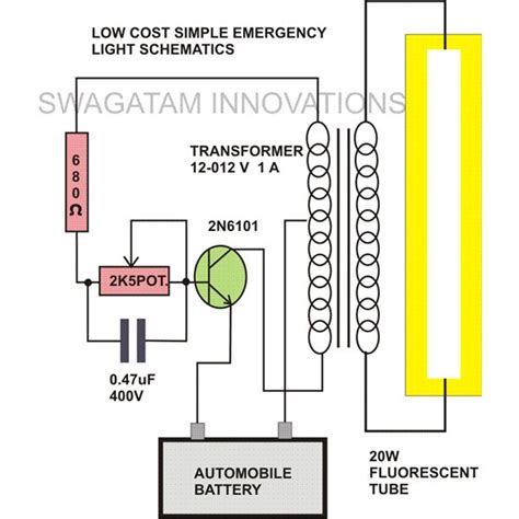 watt tubelight emergency light circuit diagram