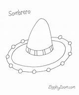 Sombrero Maracas Mexican sketch template