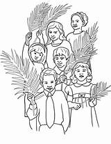 Coloring Palm Jesus Hosanna Sunday Pages Printable Entry Triumphal Drawing Kids sketch template