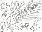 Coloring Pages Years Year Doodle Happy Hat Printable Doodles Kids Popular Sheets Visit Colouring Alley sketch template