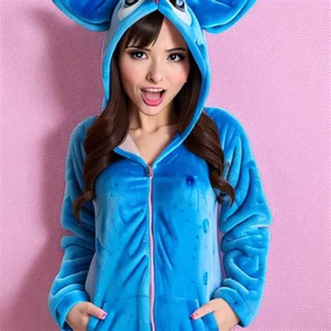 dopamine girl girl wearing a stitch onesie clothing stained in cum