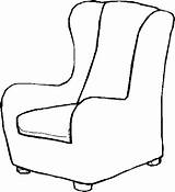 Armchair Chair Furniture Armchairs Coloring Pages Kids Chairs Coloringbookfun Couches Wing Vintage sketch template