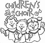 Church Coloring Singing Children Kids Choir Wecoloringpage Pages Sing Music Clip School Praise Songs sketch template