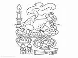 Coloring Thanksgiving Pages Dinner Turkey Plate Table Drawing Family Getcolorings Printable Color Paintingvalley Setting sketch template
