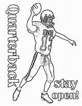 Coloring Football Pages Kids Printable Quarterback Player Bowl Super Print Sunday Sports Template Manning Raiders Peyton Greenbay Ecoloringpage Via Preschoolers sketch template