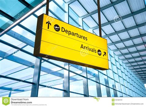 Airport Departure And Arrival Sign At Heathrow London