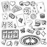Casino Poker Drawing Chips Tattoo Hand Drawings Vegas Drawn Collection Tattoos Chip Small Cards Flash Draw Money Doodle Dice Graphicriver sketch template